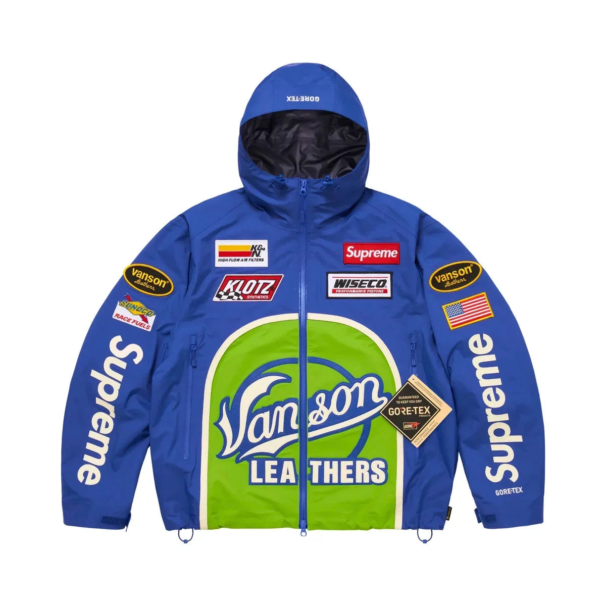 Veste GORE-TEX bleue Maison de la Veste, vue de face